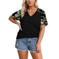 thumbnail image 2 of Womens Short Sleeve T Shirts Summer Casual Printed V Neck T Shirt Loose Shirts XXL, 2 of 4