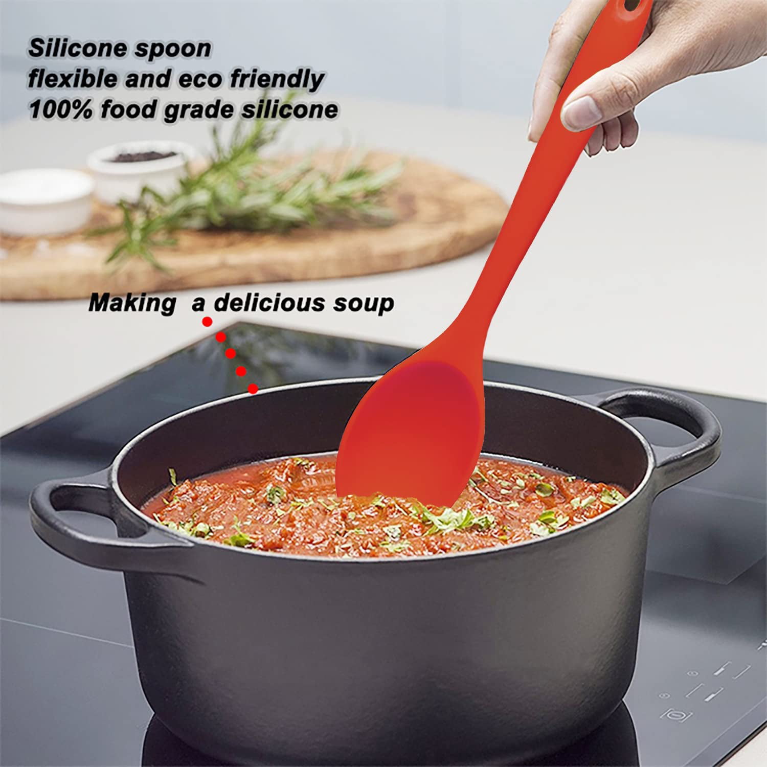 Blue Silicone Mixing Spoon – Little Red Hen