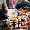 thumbnail image 5 of FORMRS Insulated Cooler Bag 24 Cans Capacity Soft Leakproof Lunch Box with Side Pockets, Leaves Pattern, 5 of 7
