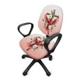 thumbnail image 2 of SCRAWLGOD 2 PCS Elastic Chair Covers for Office Desk Chairs Comfy Non-Slip Rotating Chair Cover Anti-Dust Split Protective Swivel Chair Slipcover, Cross Cardinal Daisy Red Pink, 2 of 7
