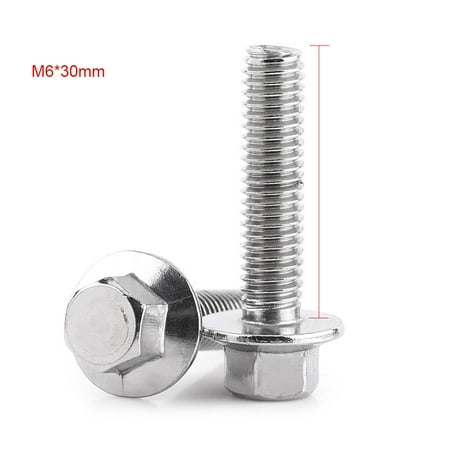 

HERCHR 10pcs M6 Stainless Steel SS304 Hex Flange Screws Cap Washer Head Bolts Fastener Flange Bolt Washer Head Screw