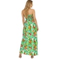 thumbnail image 3 of LA LEELA Women's Beach Maxi A-Line Casual Summer Slit Party Strapless Tube Top Dress One Size Shamrock Green, Tropical, 3 of 5