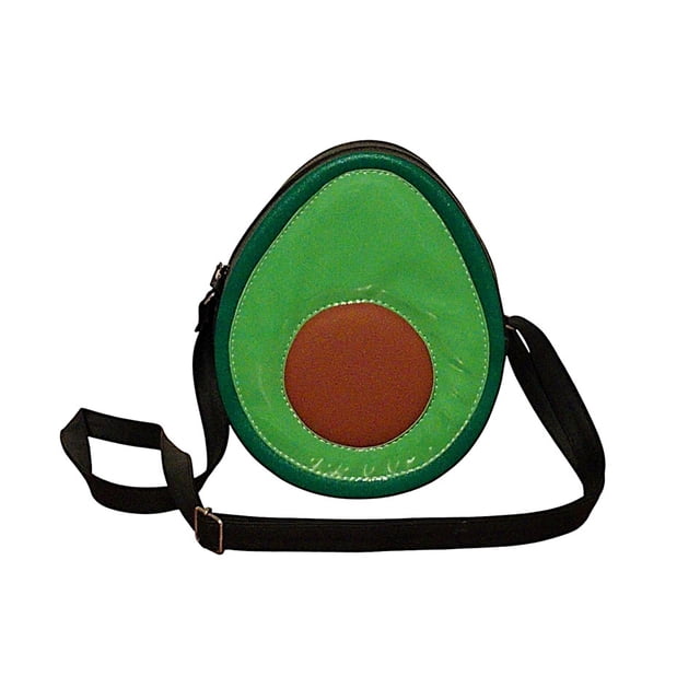 Bolsa en forma de AGUACATE, Diseño de Comida, FRUTA, Bandolera para Mujer, Cross-Body, con correa Ajustable, Moda Kawaii, Color Verde con Negro, Novedoso y Encantador (Bolsa para Mujer).