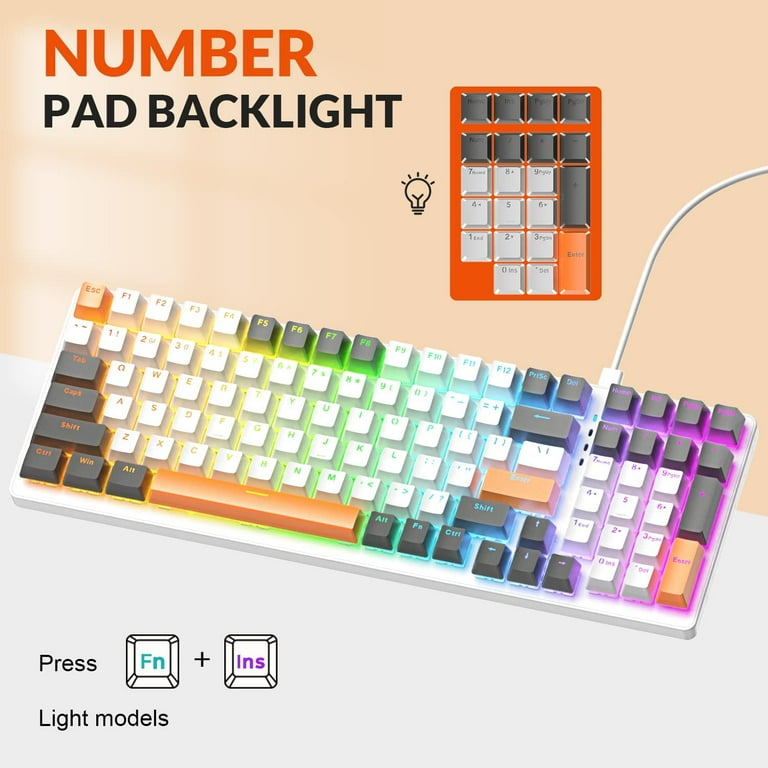 HXSJ K3 Mechanical Keyboard Ultra-Compact Mini 98 Keys Wired Type