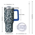 thumbnail image 2 of Dark Blue Christmas Snowflake Pattern Tumbler with Handle and Lid,40oz Double Wall Vacuum Insulated Tumbler,Cups Gift for Women and Men, 2 of 7