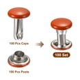 thumbnail image 3 of Uxcell 100 Sets Double Cap Leather Rivets 6x8mm for Fabric Belt and Decoration Orange, 3 of 7