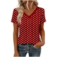 thumbnail image 4 of Women's Tops Short Sleeve V-Neck Plus Size Printed Comfortable Casual Blouse Top, 4 of 5