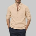 thumbnail image 2 of Men Blouses Short Sleeved Dress Shirt Men Dress Shirts for Regular Shirt with Clothes for Casual Mens Shirts Covington Rough T Mens Tie And Satin Beige S, 2 of 4