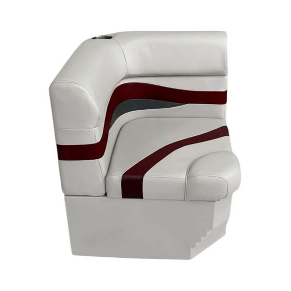 Horizon Manufacturing Elite Series Pontoon Radius Corner Cushion Set WITH Base 3207-3011-ABEC Gray/Red/Charcoal