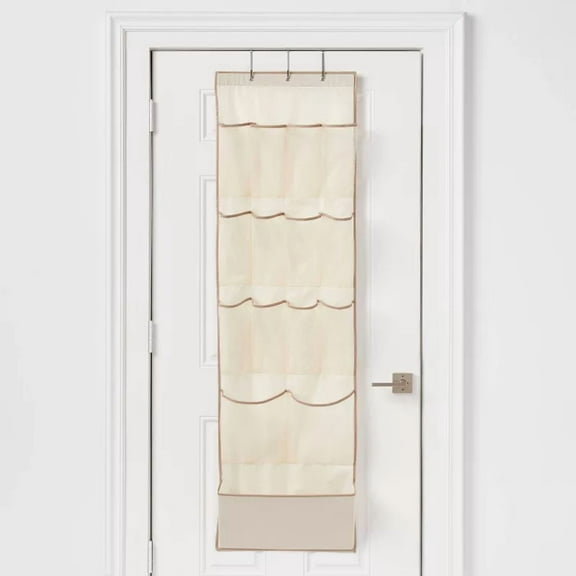 15 Pocket Over-the-Door Hanging Shoe Storage Tan