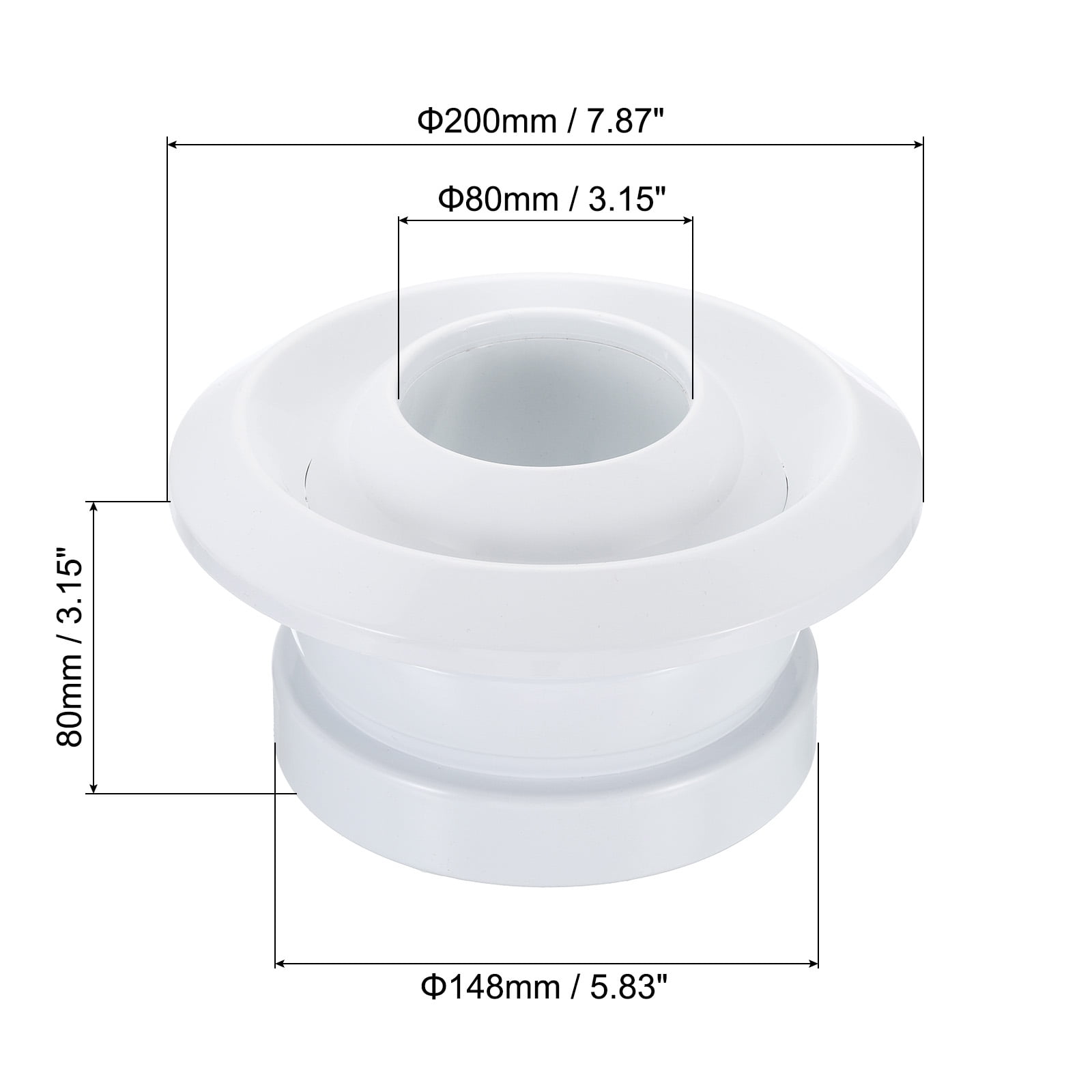 Uxcell 6 Inch Round Air Vent, Adjustable Ball Jet Nozzle Diffuser Ceiling Diffuser Vent Cover ABS Soffit Vent