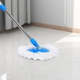 thumbnail image 3 of Microfiber 360 Spin Mop Handle With 2 Set Head Refills Upgraded Spinning Cleaning Tool For Press Type Buckets, Blue, 3 of 9