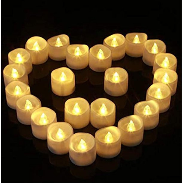 12 velas de té LED parpadeantes, velas sin llama, velas falsas realistas que funcionan con pilas con luz de bombilla blanca cálida para Halloween, bodas, fiestas