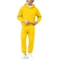 thumbnail image 2 of Mooqilaa Boys Athletic Outfit Sets, Casual Fleece-lined Long Sleeve 2 Piece Boys' Activewear Clothing Sets Yellow Size 4-5 T, 2 of 6