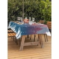 thumbnail image 3 of Outdoor Tablecloth with Umbrella Hole for Patio/Picnic/Party/Camping, Abstract Forest Silhouette Waterproof Table Cloth Rectangle Table Cover Washable, Bohemia Forest Trees Watercolor (60"x 102"), 3 of 8