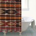 thumbnail image 5 of Extra Long Boho Shower Curtain 72x84 Inches - Vintage Floral & Tropical Leaves Pattern, Waterproof Bohemian Bathroom Decor with 12 Hooks, Tribal Rustic Style, 5 of 5