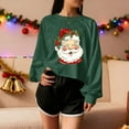 thumbnail image 3 of Cadancy Santa Sweatshirt Women Funny Graphic Cropped Pullover Crewneck Long Sleeve Tops Casual Loose Holiday Xmas Winter Sweatshirts Party Trendy Outfits 2025, 3 of 5