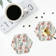 thumbnail image 4 of Kdxio Lilies Flowers Funny Coasters,4 Pcs Leather Coasters,Housewarming Gifts,Protect Furniture from Water Marks Scratch and Damage, 4 of 8
