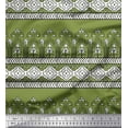thumbnail image 1 of Soimoi Polyester Crepe Fabric Geometric & Floral Block Fabric Prints by Yard 52 Inch Wide, 1 of 3
