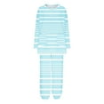 thumbnail image 4 of Womens Sleepwear Summer Striped Print Breathable Pajama Sets with Pants Casual Crew Neck Long Sleeve Sleepwear Summer Pajamas, 4 of 5