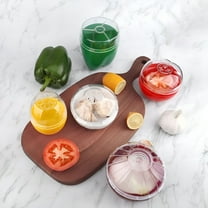 ACDANC Clearance Plastic Fruit and Vegetable Storage Containers Set for Fridge,Onion Storage Container,Avocado keeper,Tomato Saver,and Lemon holder