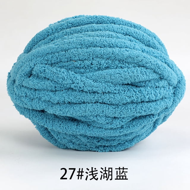 Xiao Hua 1 paquete de hilo de terciopelo de chenilla para tejer, lana gruesa y cálida para tejer a ganchillo, para manualidades, bolsas, suéteres, muñecas, 250 g, azul lago claro