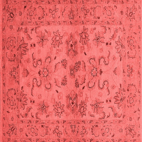 Ahgly Company Indoor Square Oriental Red Industrial Area Rugs, 8' Square