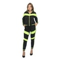 thumbnail image 6 of Victorious Women's Colorblock Reflective Stripe Band 2 Piece Tracksuit Set - Sweatshirt Jacket and Sweat Pants VL213 - Neon Yellow - Large, 6 of 6