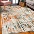 thumbnail image 3 of Grunge Decorative Rug, Abstract Paint Manifold Complicated Mixed and Lines Print Illustration, Quality Carpet for Bedroom Dorm and Living Room, 6 Sizes, Burnt Orange, by Ambesonne, 3 of 4