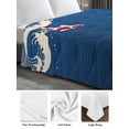 thumbnail image 5 of King Size Flat Sheet Only, Coastal Wave Soft Brushed Microfiber Bed Sheets, Japanese Style Ocean Fish Blue Hotel Quality Breathable Bedding Top Sheet, Easy Care, 105"x98", 5 of 9