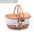 thumbnail image 2 of Cesta interior de mimbre para pícnic, 39 x 29 x 18 cm, 0,7 kg, 20 litros, 2 of 8