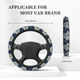 thumbnail image 3 of Xecao Blue Golden Dream Lotus patten Stretch Elastic Steering Wheel Cover, fits all vehicles, 15-inch diameter, 3 of 6