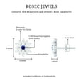 thumbnail image 6 of Rosec Jewels - Lab Grown Blue Sapphire Diamond Earrings - Flower Stud Earrings - AAAA Quality, 14K White Gold, 6 of 7