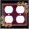 thumbnail image 3 of Metal Light Switch Plate Cover Elegant Victorian Floral Damask Frame Purple FRA080, 3 of 13