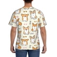 thumbnail image 3 of Bixox Men's Cartoon Corgi Printed Short Sleeve Skinny Athletic T-Shirt, 3 of 6