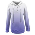 thumbnail image 4 of Workout Tops for Women Women's Casual Fashion Vintage Print Long Sleeve Button Pullover Hoodies Sweatshirts, 4 of 5