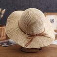 thumbnail image 5 of TRUBKH Wide Brim Hats for Women Outdoor Hat Wide-brimmed Hat Uv Protection Shapeable Brim Straw Hat Travel Straw Cap with Band Summer Beach Hats Ribbon Bow Floppy Sun Hat Beige A, 5 of 5