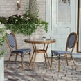 thumbnail image 3 of Flash Furniture 31.5" Aluminum French Style Outdoor Bistro Table with Glass Top, Navy/White, 3 of 12