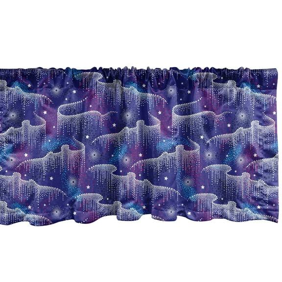 Ambesonne Abstract Valance Pack of 2, Aurora Borealis Inspired, 54"X18", Violet Blue Blue
