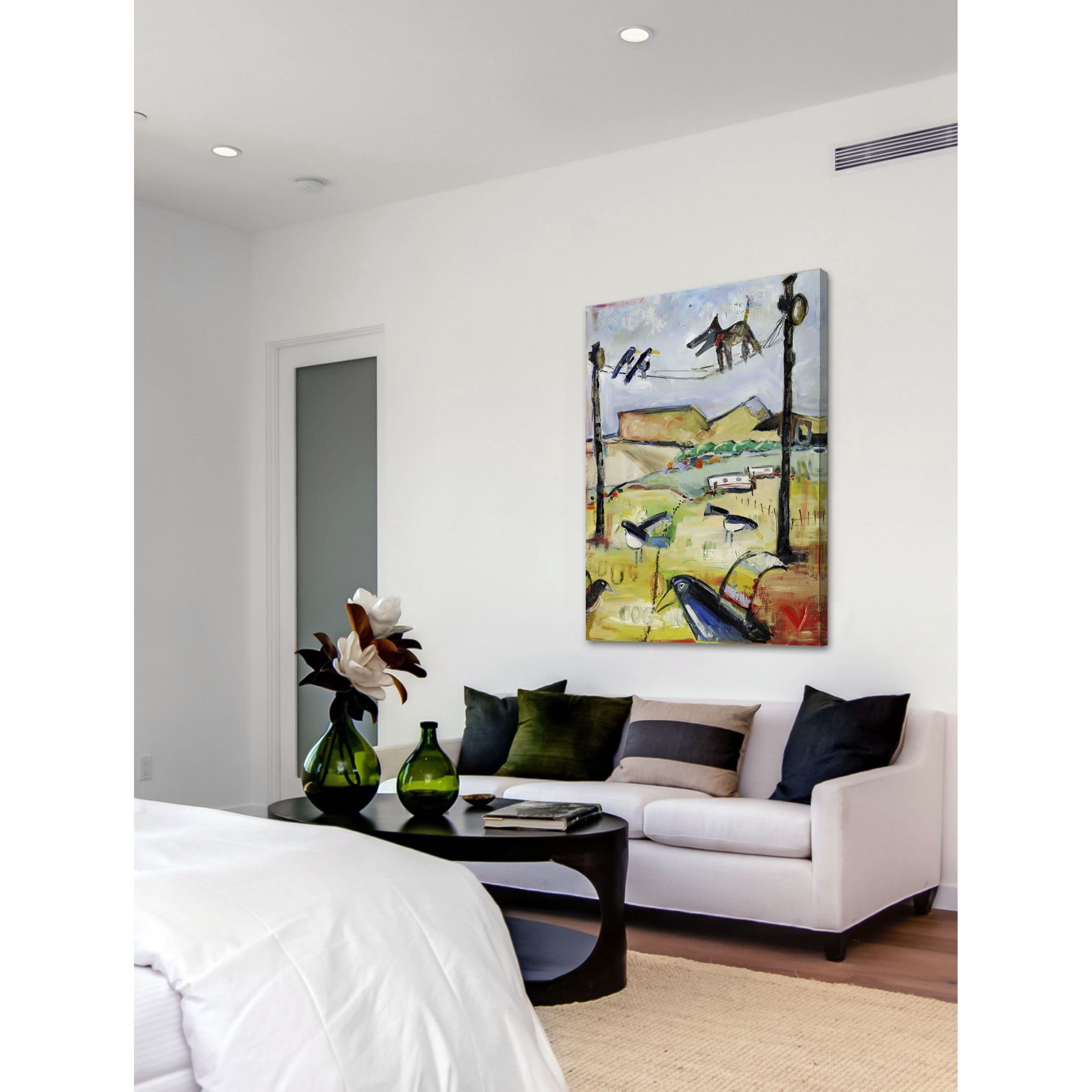 Marmont Hill "Dog on Wire" by Tori Campisi Painting Print on Canvas
