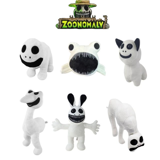 Zoonomialy-juguetes de peluche de 6 piezas para niños, muñeco de peluche de gato de terror, monstruo, figura de Anime, Panda, almohada, regalos de cumpleaños