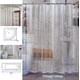 thumbnail image 4 of Cortina de ducha impermeable de EVA gruesa con 3 imanes inferiores resistentes, ideal para cabinas de ducha y bañeras, con diseño de guijarros 3D, 182 x 182 cm., 4 of 5