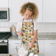 thumbnail image 4 of White Blue Sunflower Pattern Kids Aprons for Girls and Boys,Adjustable Neck Strap Toddler Aprons for Kids Cooking Baking, 4 of 6