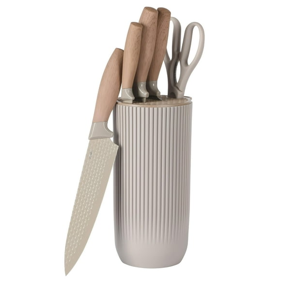 Set de Cuchillos de Cocina Oster Gunderson 6 Piezas con Bloque de Madera