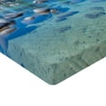 thumbnail image 2 of Ambesonne Landscape Fitted Sheet, Calm Still Water Rocks, Queen Size, Blue Grey Green, 2 of 3