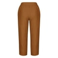 thumbnail image 6 of WRKEKC Women's Solid Color Summer Comfortable Loose Wide Leg Capri Pants With Pockets Lightweight Breathable For Daily Wear and Outdoor Activities, 6 of 6