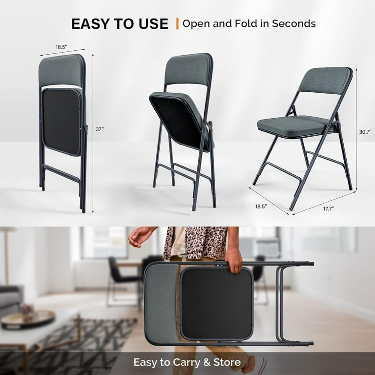 Mogo Chair Trolley Comfortable Padded Folding Chairs Folding