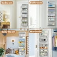 thumbnail image 4 of Kisportee Organizador de Bolsillo sobre la Puerta, Clóset Colgante de Tela con 5 Bolsillos, Bolsa de Almacenamiento con Ventana Transparente para Despensa, Cuarto de Bebé, Baño, Clóset de Baño,, 4 of 10