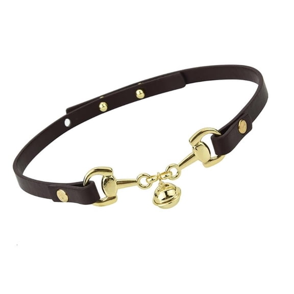 WINDLAND Stylish Choker Collar Featuring Twin Bells Charm and Practical Sturdy PU Leather Alloy for Fashionable Women Outfits