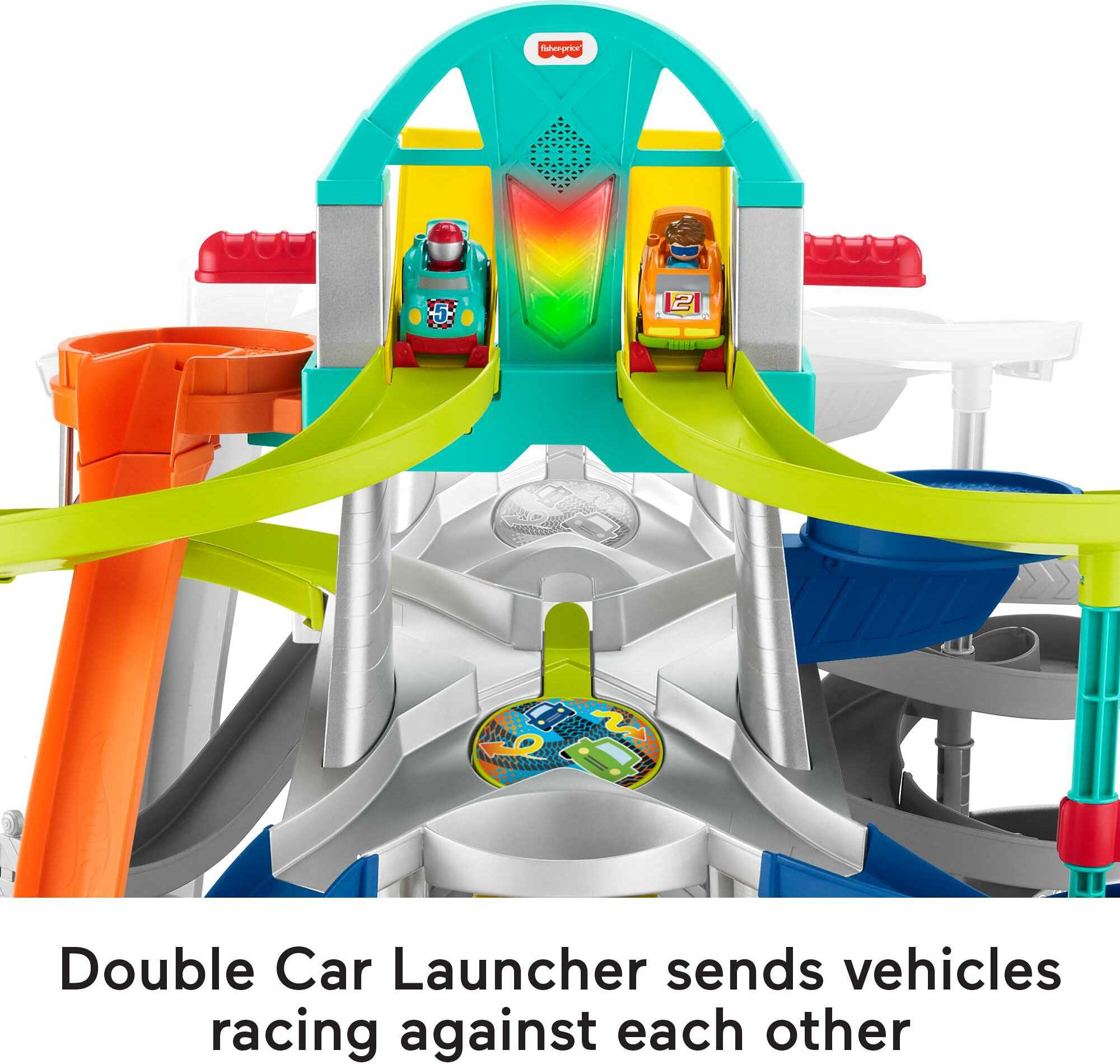 Fisher-Price Little People Launch & Loop Raceway Toddler Toy Car Playset with Lights & Sounds - image 5 of 9